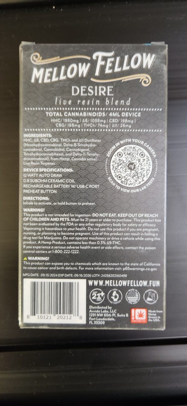 Exotic Medz | Mellow fellow Desire Blue 4g Disposable